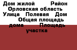 Дом жилой 10/9 › Район ­ Орловская область › Улица ­ Полевая › Дом ­ 9 › Общая площадь дома ­ 70 › Площадь участка ­ 1 200 › Цена ­ 850 000 - Московская обл. Недвижимость » Дома, коттеджи, дачи продажа   . Московская обл.